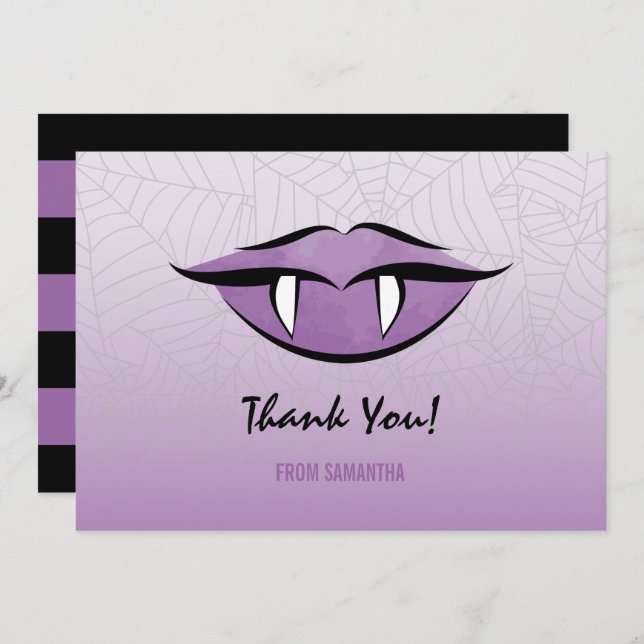 Goth Vampire Lips Thank You Card (Front/Back)