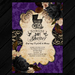 Goth Victorian Purple Baby Shower Invitation<br><div class="desc">Goth Victorian Baby Shower Invitation</div>