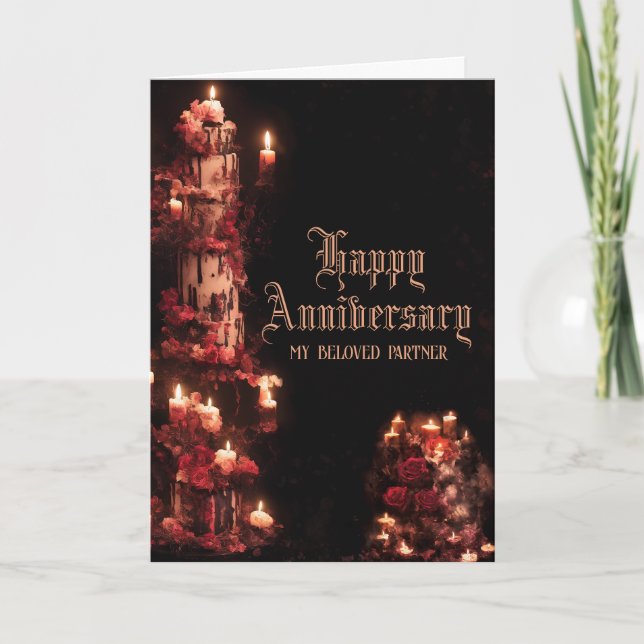 Goth Wedding Anniversary Card - Add your own text! (Front)