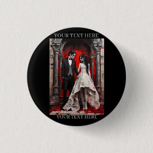 Goth Wedding Couple Leaving the Church 3 Cm Round Badge