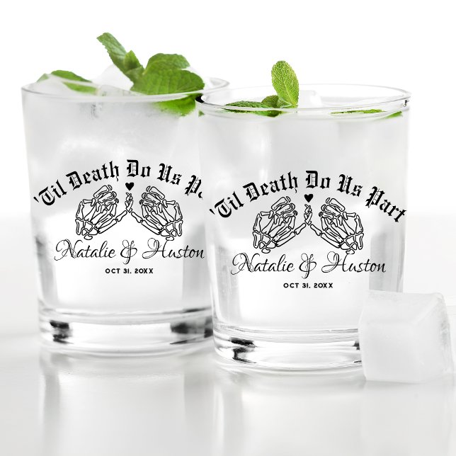 Goth Wedding Personalised Bridesmaids Till Death Whiskey Glass (Creator Uploaded)