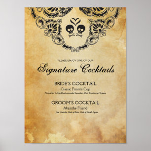 Goth Wedding Signature Cocktail Sign Halloween