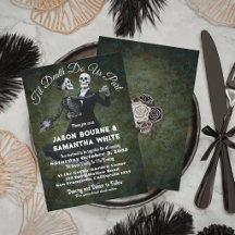Goth Wedding Skeletons Dancing & Flower Elegant