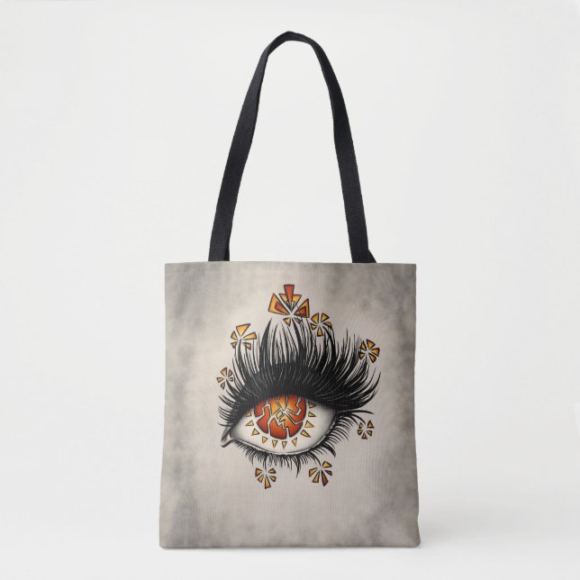 Goth weird eye art witchy tote bag (Front)