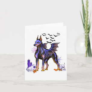 Goth Winged Doberman Dog Skulls T And Candles Hall Card