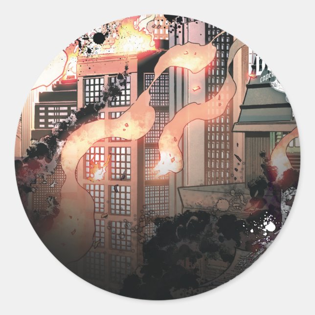 Gotham Burning Classic Round Sticker (Front)