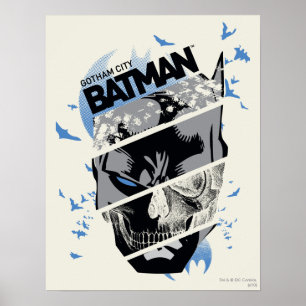 Gotham City Batman Skull Collage Poster