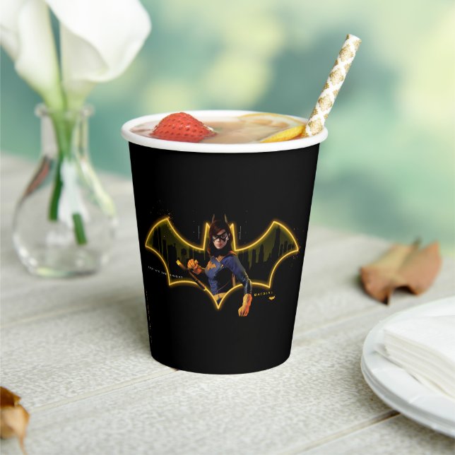 Gotham Knights Batgirl in Logo Paper Cups (Insitu)