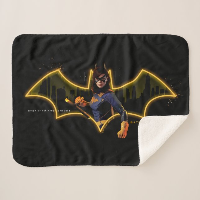 Gotham Knights Batgirl in Logo Sherpa Blanket (Front (Horizontal))