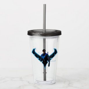Gotham Knights Nightwing in Logo Acrylic Tumbler