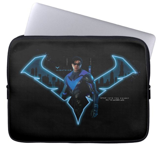 Gotham Knights Nightwing in Logo Laptop Sleeve (Front)