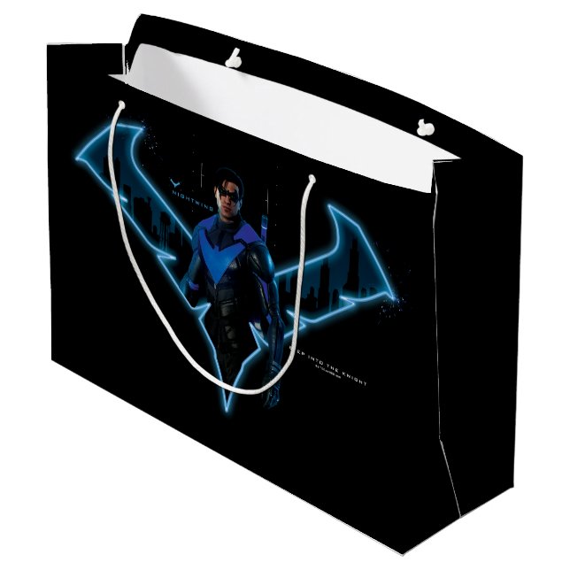 Gotham Knights Nightwing in Logo Large Gift Bag (Back Angled)