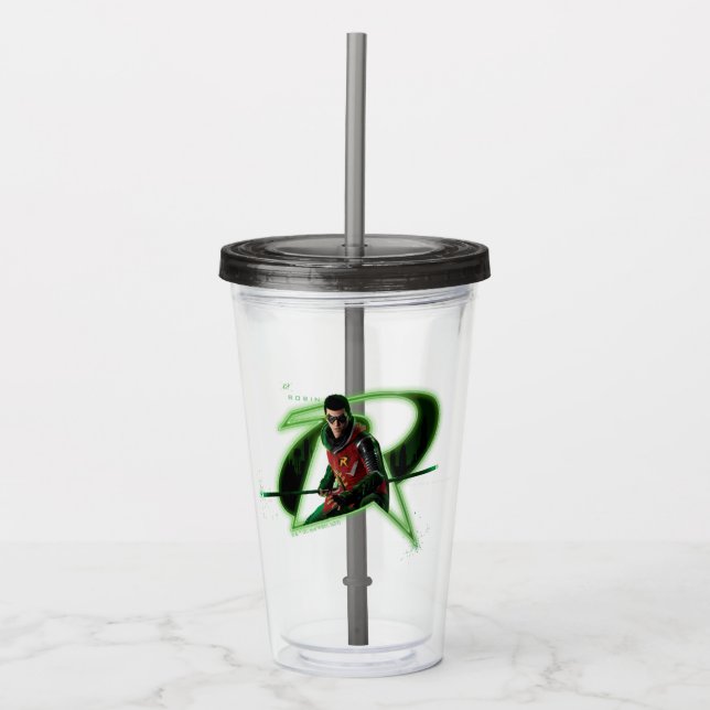 Gotham Knights Robin in Logo Acrylic Tumbler (Front)