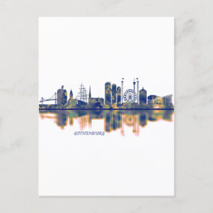 Gothenburg Skyline Holiday Postcard