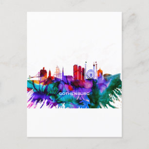 Gothenburg Skyline Holiday Postcard