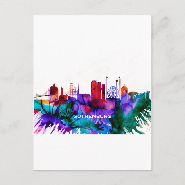 Gothenburg Skyline Holiday Postcard (Front)