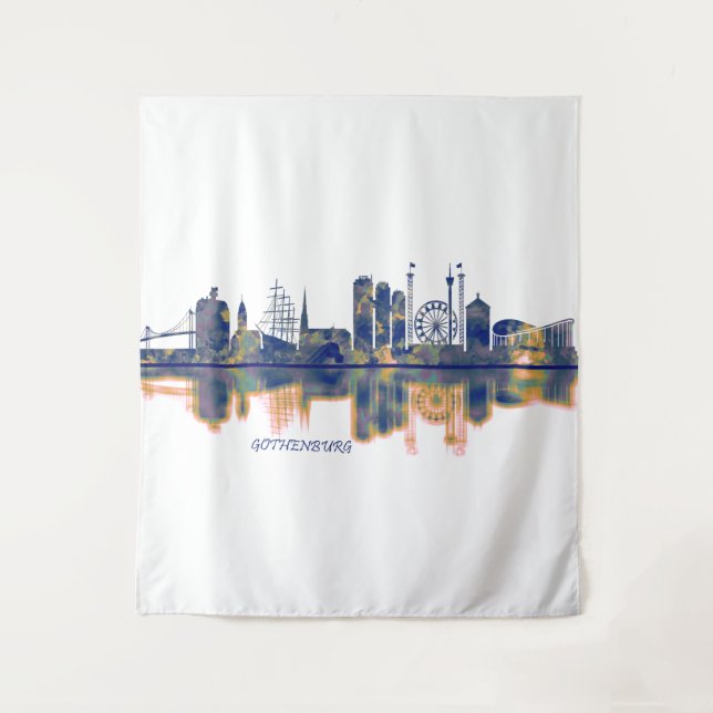 Gothenburg Skyline Tapestry (Front)