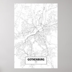 Gothenburg, Sweden (black on white) Poster