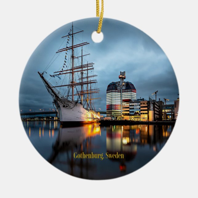Gothenburg, Sweden Port Ceramic Ornament (Front)