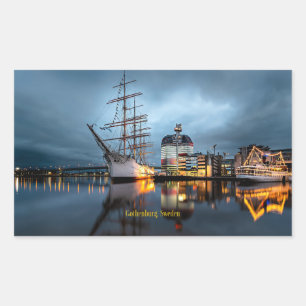 Gothenburg, Sweden, scenic port Rectangular Sticker