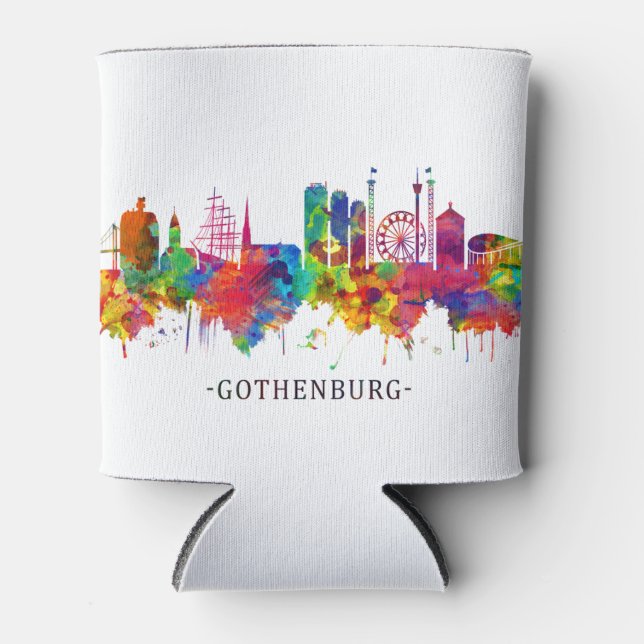 Gothenburg Sweden Skyline Can Cooler (Front)