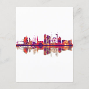 Gothenburg Sweden Skyline Invitation Postcard