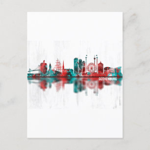 Gothenburg Sweden Skyline Invitation Postcard