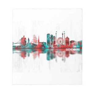 Gothenburg Sweden Skyline Notepad