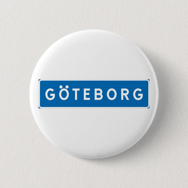Gothenburg, Swedish road sign 6 Cm Round Badge (Front)