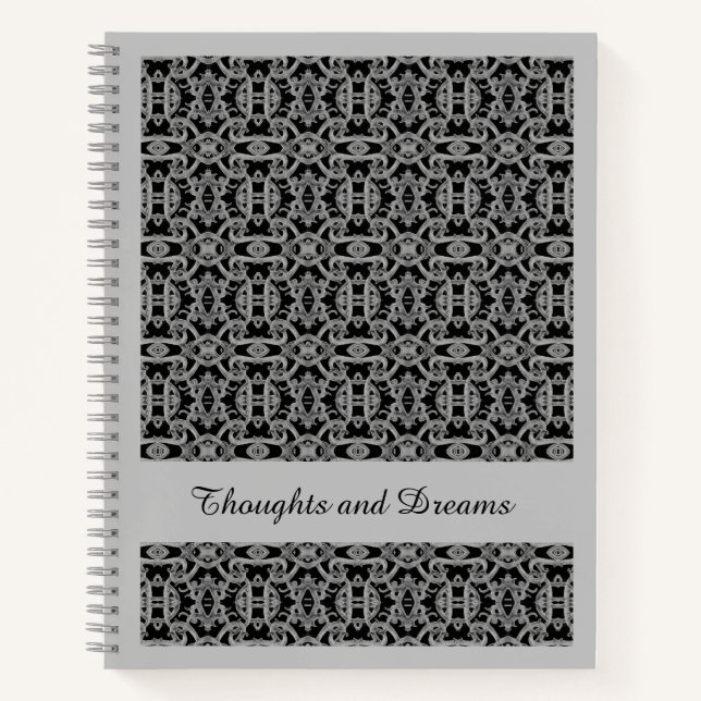 GOTHIC 8.5x11 Spiral Notebook / Grey (Front)
