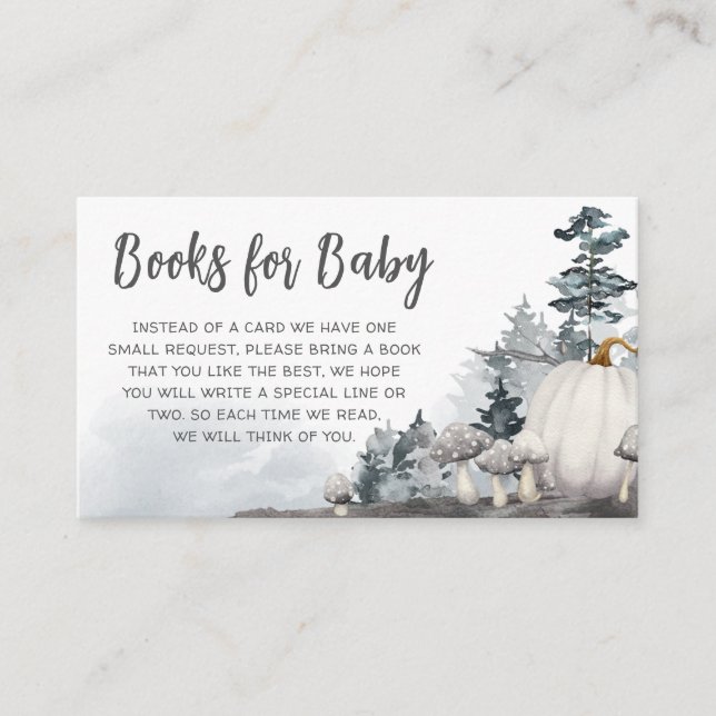 Gothic A Little Boo Baby Shower Books for Baby Enclosure Card (Front)