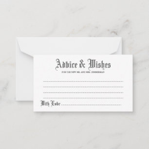 Gothic Advice & Wishes Wedding Card