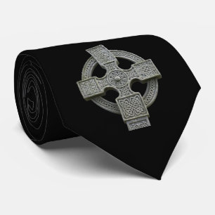 Gothic Aesthetic Celtic Cross Black Neck Tie