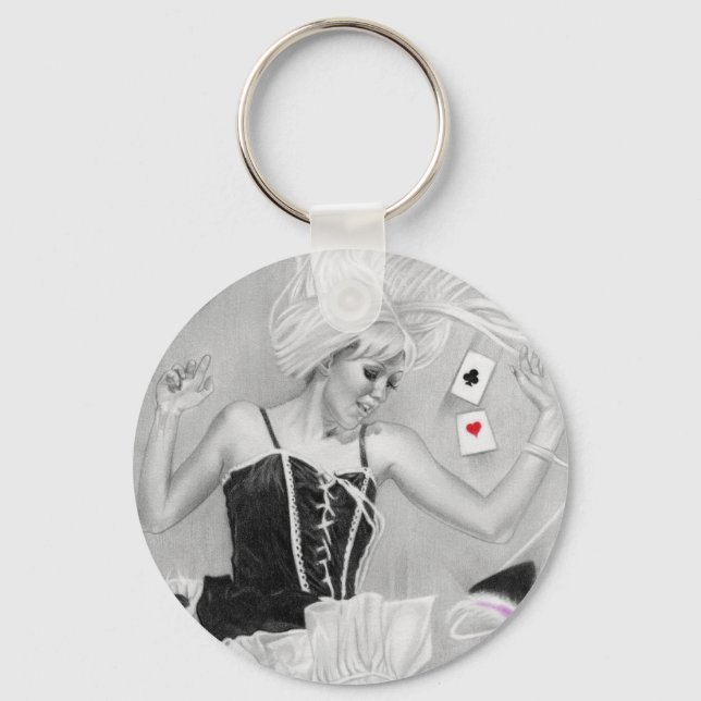 Gothic Alice in Wonderland FallingKeychain Key Ring (Front)