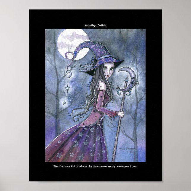 Gothic Amethyst Witch Poster by Molly Harrison (Front)