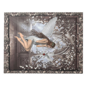 Gothic Angel and Her Dove Notepad