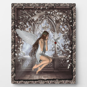 Gothic Angel and Her Dove Plaque