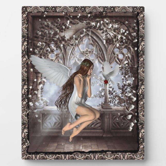 Gothic Angel and Her Dove Plaque (Front)