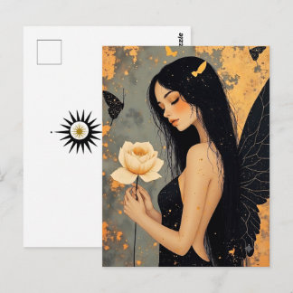 Gothic Angel and Rose | Keeping in Touch Postcard