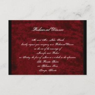 Gothic Angel Red Velvet Wedding Rehearsal Dinner Invitation