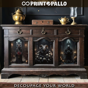 Gothic animal demons bring you flowers wrapping paper sheet