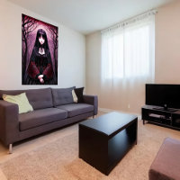 Gothic Anime girl black dress | AI Art Poster