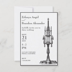 Gothic antique monstrance wedding Invitation