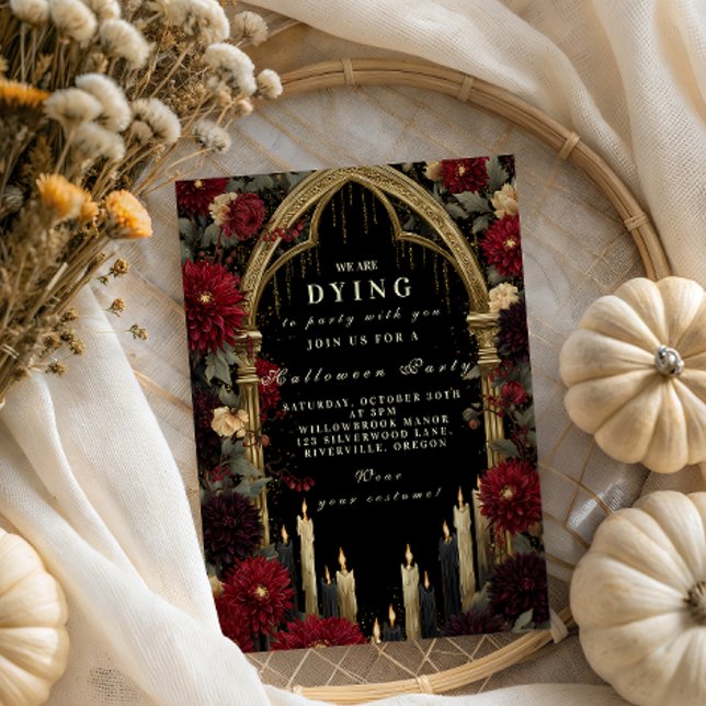 Gothic Arch Candlelight Halloween Invitation (Creator Uploaded)