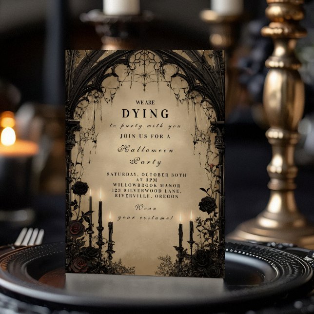 Gothic Arch Candlelight Halloween Invitation (Creator Uploaded)
