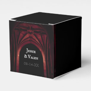 Gothic Arch Elegant Wedding Black Red Favour Box