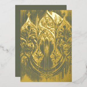 Gothic Arch Gold Foil Holiday Card