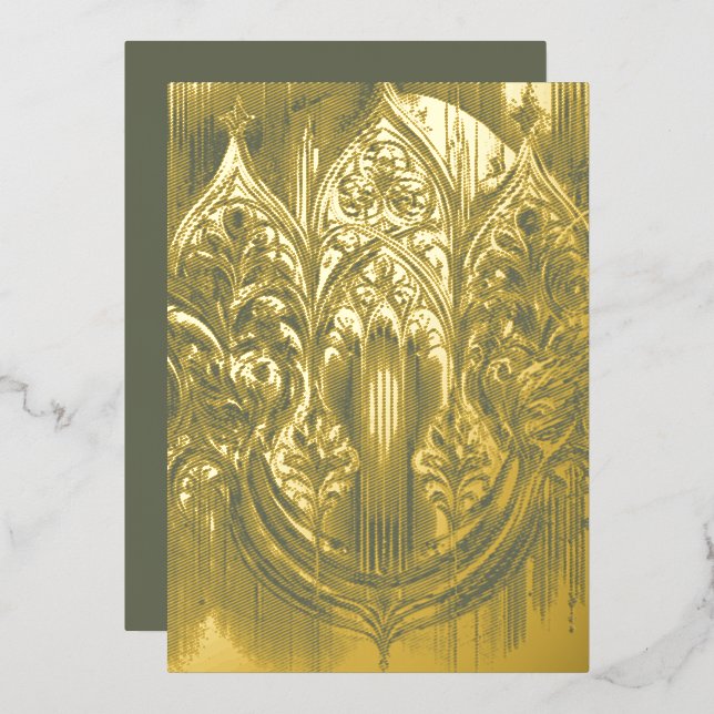 Gothic Arch Gold Foil Holiday Card (Front/Back)