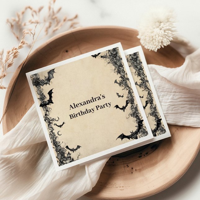 Gothic Arch Midnight Birthday Napkin (Creator Uploaded)