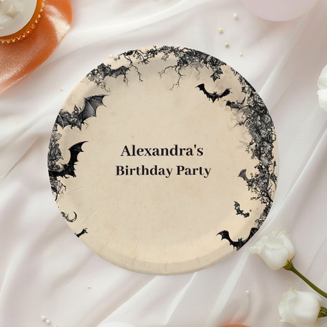 Gothic Arch Midnight Birthday Paper Plate (Creator Uploaded)